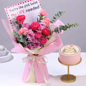Twist of Love bouquet with pineapple cake