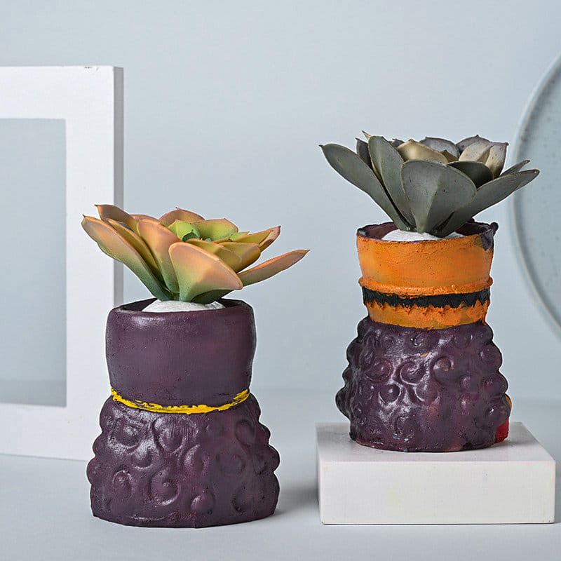 Two Artificial Succulent Plant Online with Couple Planters