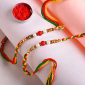 Two Beaded Identical Rakhis for Brother in USA