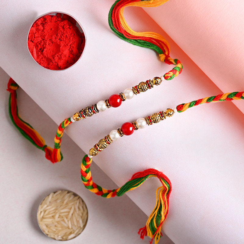Two Beaded Identical Rakhis for Brother in USA