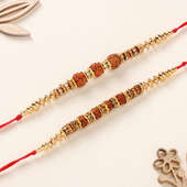 Two Beaded Rudraksha Rakhi