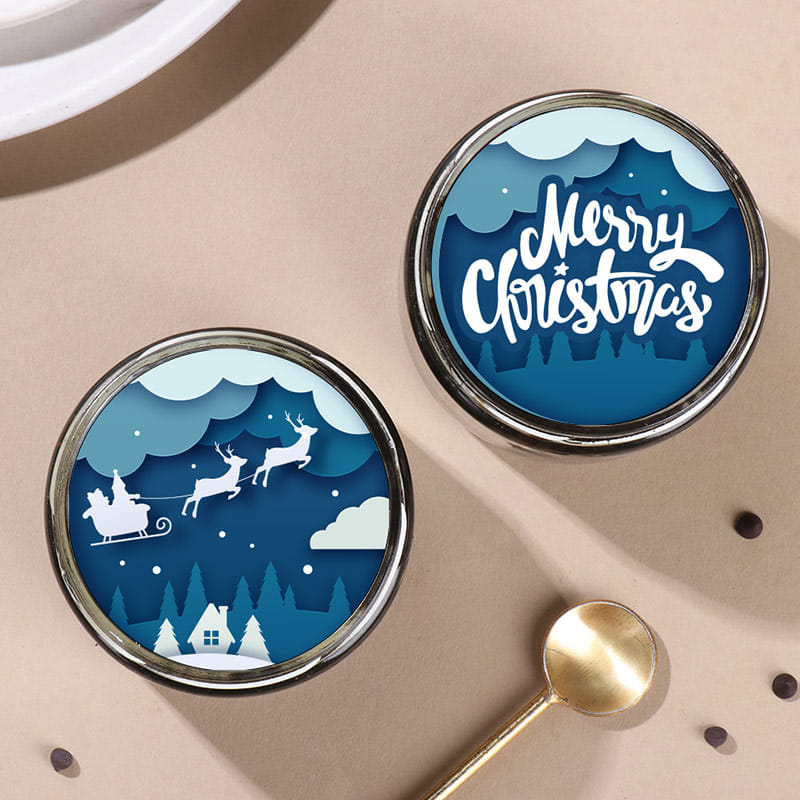 Two Christmas Chocolate Poster Jar Cakes