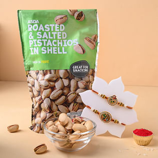 Send Designer Rakhi with Salted Pistachio in UK