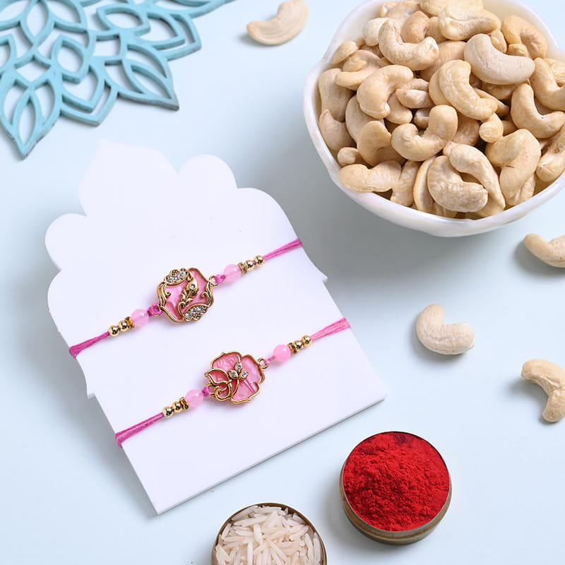 Two Designer Rakhis With Cashews