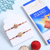 Two Designer Rakhis With Lindt Chocolate