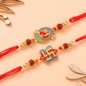 Two Divine Om N Swatik Rakhis