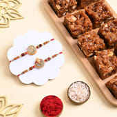 Two Divine Rakhis With Dhoda Burfi