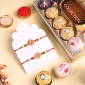 Two Divine Rakhis With Ferrero Chocolates