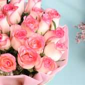 Two Dozen Pink Roses Bunch