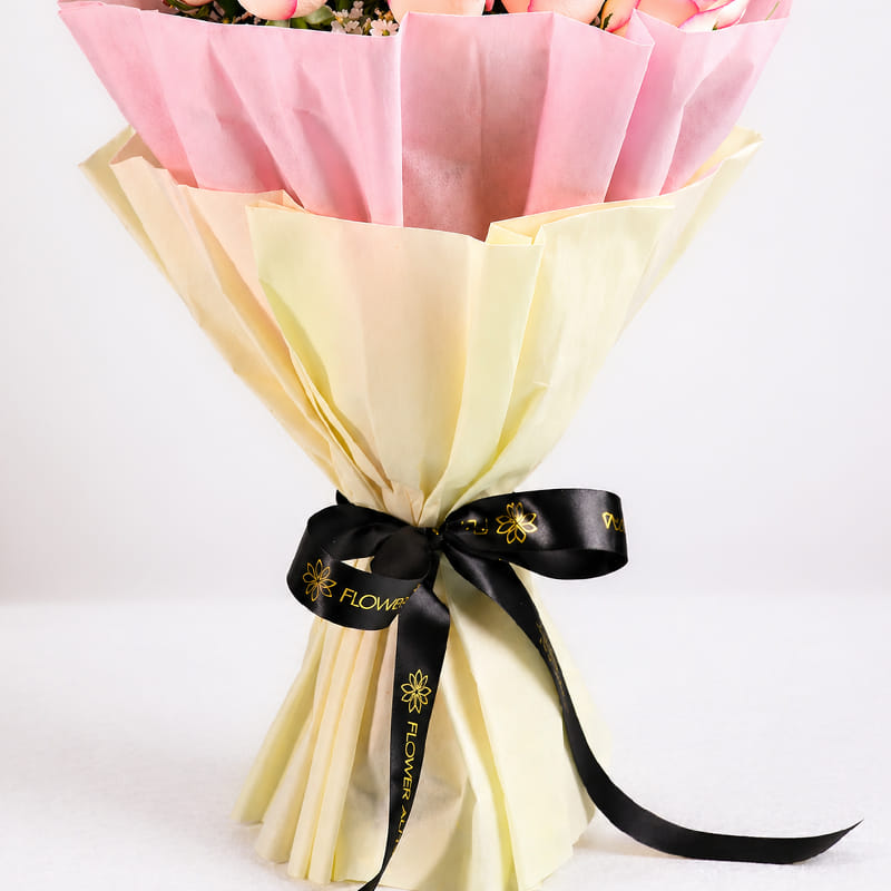 Two Dozen Pink Roses Bunch