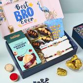 Two Embellished Rakhis With Indulgent Treats