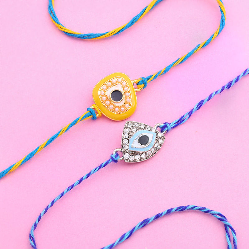 Eccentric Evil Eye Rakhi Set