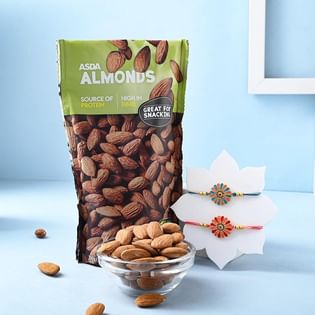 buy two floral designer rakhis with almonds online