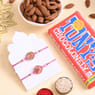 Two Floral Pink Rakhis With Choco N Almonds