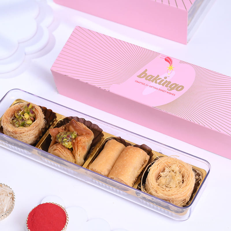 Two Floral Rakhi N Festive Indulgence Hamper