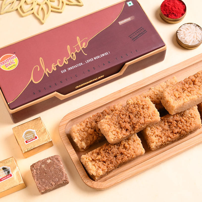 Two Floral Rakhis With Milk Cake N Chocobite