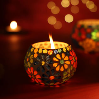 Two Floral Tealight Candles