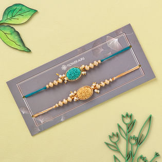 Send Elegant Rakhi Duo with Soan Papdi to Brother in UK