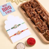 Ganesha Rakhi Duo With Dhoda Burfi