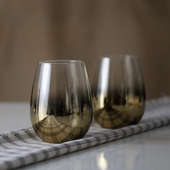 Two Golden Glow Tall Glass Set