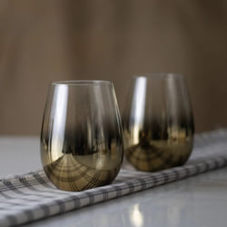 Two Golden Glow Tall Glass Set, Personalised Whiskey Glass
