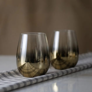 Two Golden Glow Tall Glass Set, Personalised Whiskey Glass