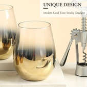 Two Golden Glow Tall Glass Set, Personalised Whiskey Glass