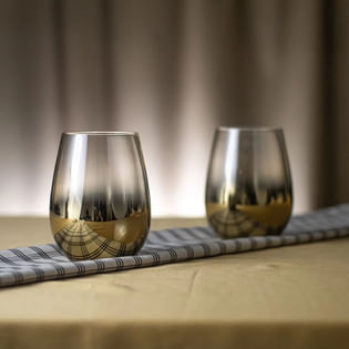 Two Golden Glow Tall Glass Set, Personalised Whiskey Glass