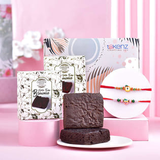 Two Kids Rakhis With Brownies