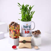 Two Layer Lucky Bamboo Plant With Chocolates N Om Rakhi
