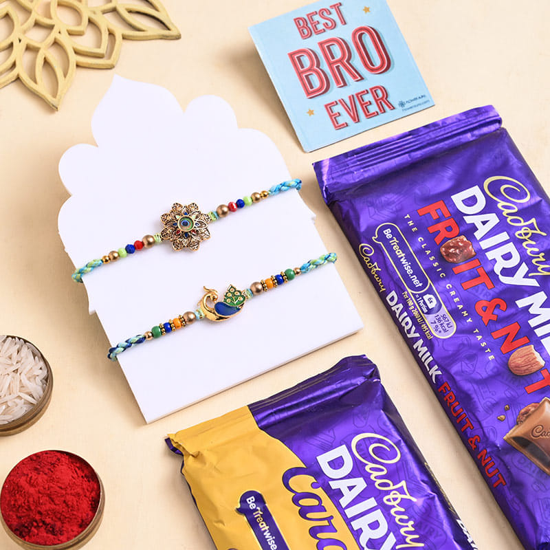 Mayura Grace Rakhi Duo With Chocolate Bars