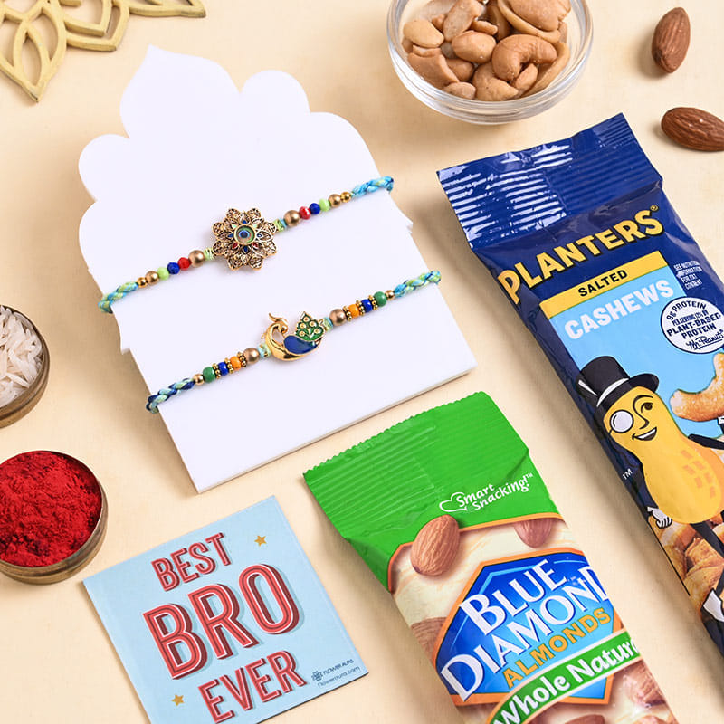 Mayura Grace Rakhi Duo With Healthy Nuts
