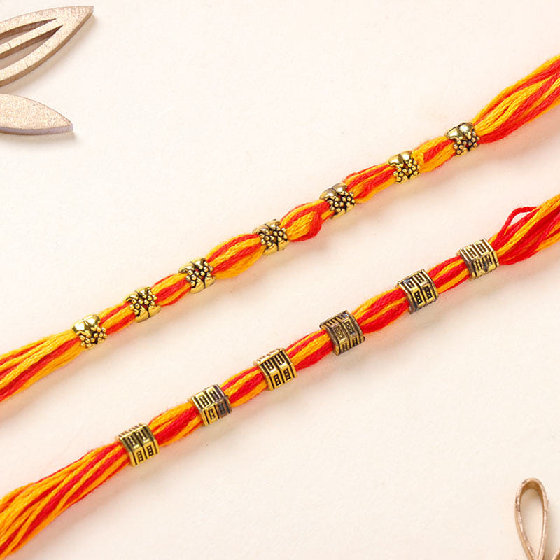 Two Metallic Embellished Rakhis