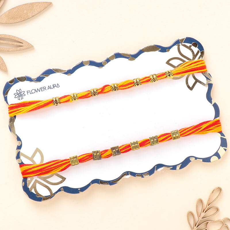 Two Metallic Embellished Rakhis