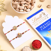 Two Om N Ganesha Rudraksha Rakhis With Treats