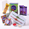 Two Ornate Rakhis N Cadbury Combo