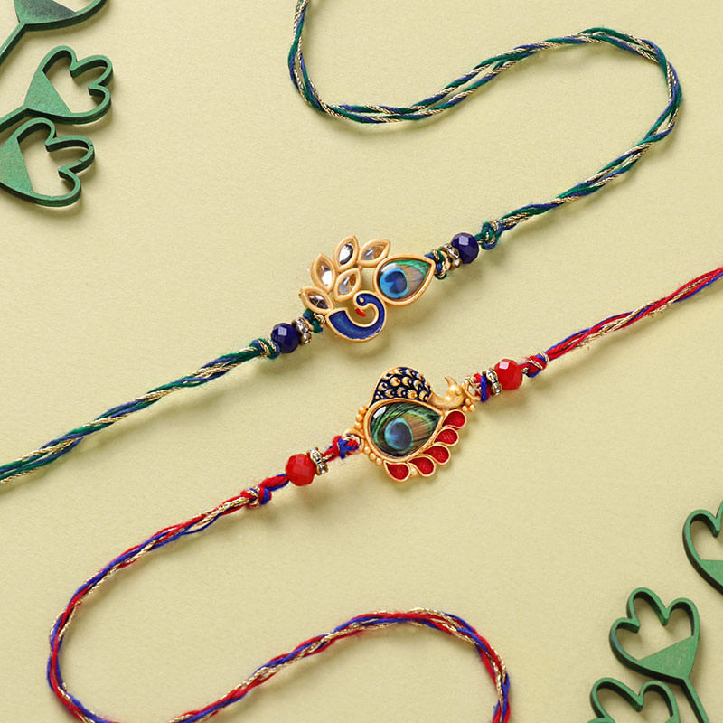 Two Peacock Rakhis 