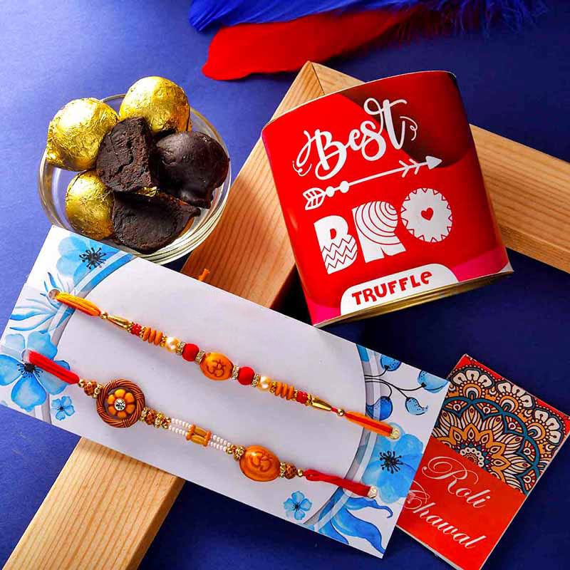 Two Rakhis N Choco Truffles