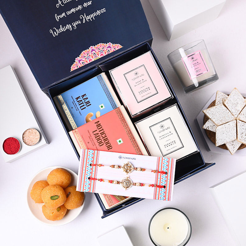 Two Rakhis Sweet Candle N Sweets - Rakhi Gift
