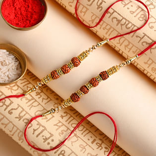 Two Rudraksha Beads Rakhi-New zealand