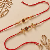Two Rudraksha Bhaiya Bhabhi Rakhis