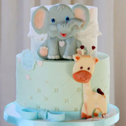 Order Two Tier Elephant Fondant Cake Online