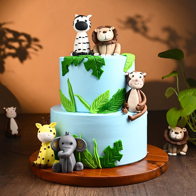 Two Tier Jungle Joy Cake