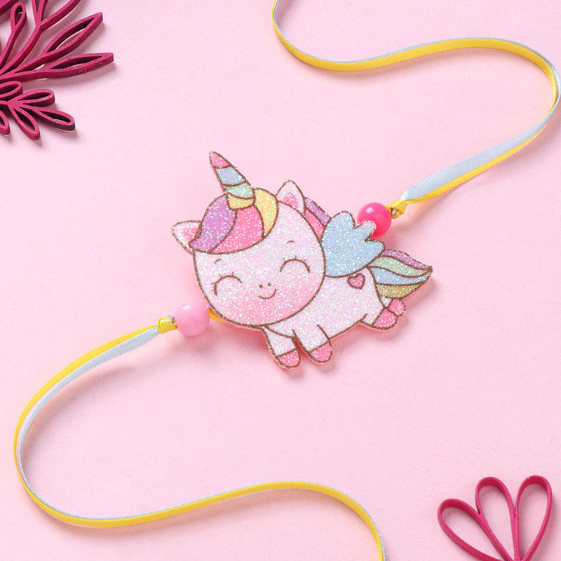 Unicorn Glitter Glow Rakhi