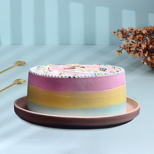 Top scene of Rainbow Designer Cake