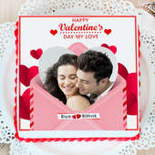 Valentine Couples Photo cake