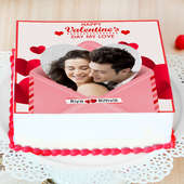 Valentine Couples Photo cake - Zoom View