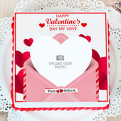 Valentine Couples Photo cake - Top View