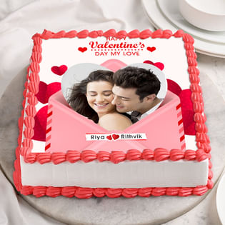 Valentine Couples Photo cake