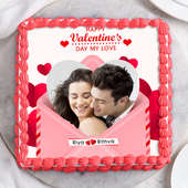 Valentine Couples Photo cake - Top View